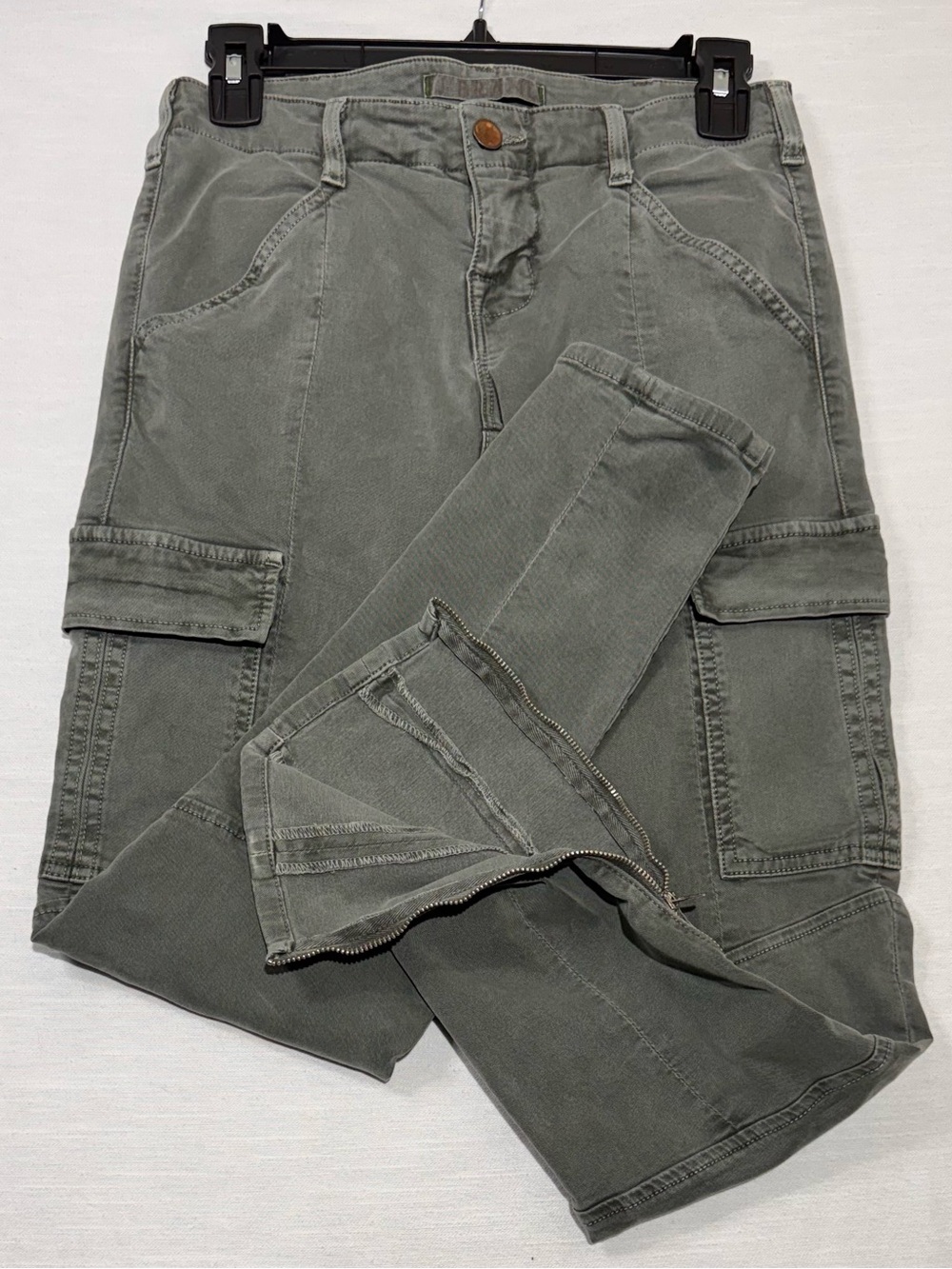 J Brand “Houlihan” Vtg Army Green Cargo Zip Ankle Pants Sz 26